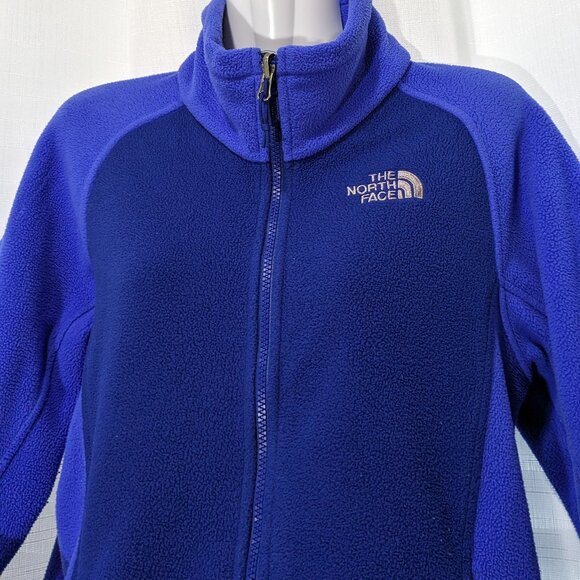 THE NORTH FACE Sweatshirt Coat Fleece Full Zip Jacket Size Medium Purple/Blue - Picture 3 of 10